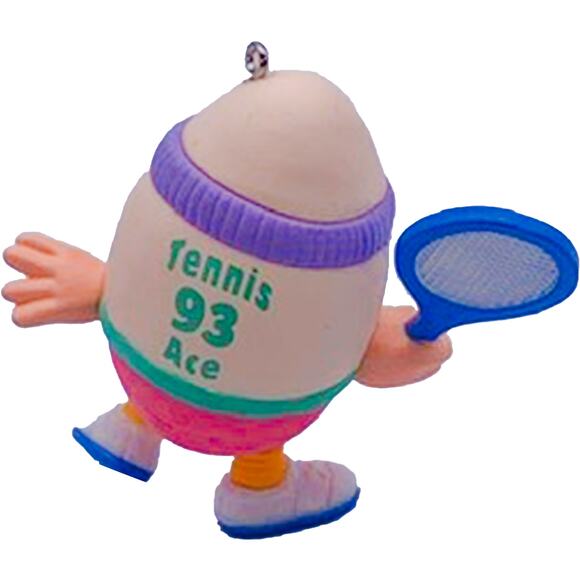 1993 Hallmark Keepsake Easter Ornament Eggs in Sports Tennis #2 Ace in Mint Box - Picture 4 of 6